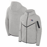 New England Patriots Tech Fleece Raglan Full-Zip Windrunner Hoodie - Heather Gray | Nike outlet