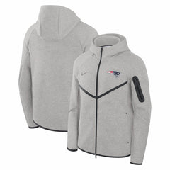New England Patriots Tech Fleece Raglan Full-Zip Windrunner Hoodie - Heather Gray | Nike outlet