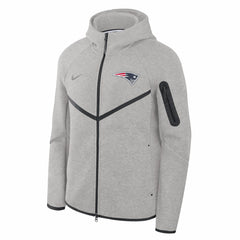 New England Patriots Tech Fleece Raglan Full-Zip Windrunner Hoodie - Heather Gray | Nike outlet