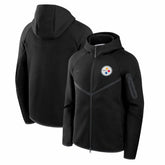 Pittsburgh Steelers Tech Fleece Raglan Full-Zip Windrunner Hoodie - Black | Nike online