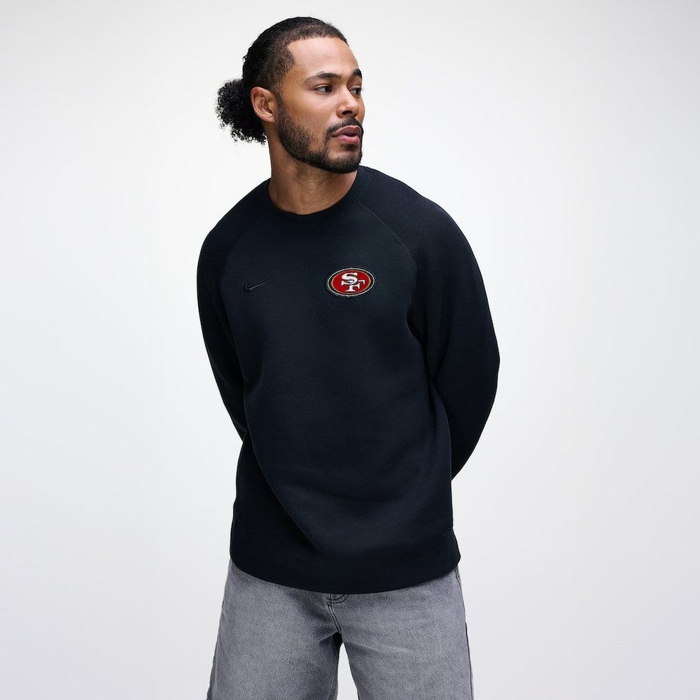 San Francisco 49ers Tech Fleece Raglan Sweatshirt - Black | Nike online
