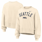 Seattle Seahawks Women's Oversized High Hip Legacy Arch Phoenix Fleece Sweatshirt - Natural | Nike online