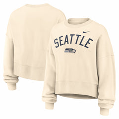Seattle Seahawks Women's Oversized High Hip Legacy Arch Phoenix Fleece Sweatshirt - Natural | Nike online