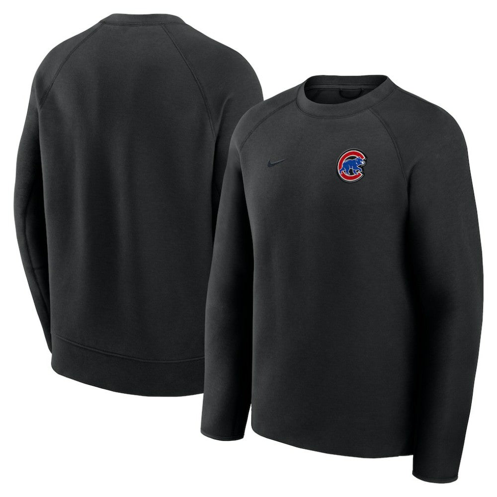 Chicago Cubs Tech Fleece Raglan Sweatshirt - Black | Nike