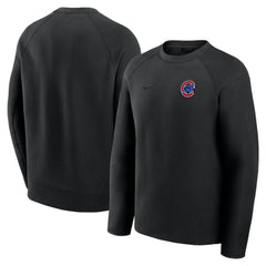 Chicago Cubs Tech Fleece Raglan Sweatshirt - Black | Nike