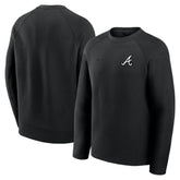 Atlanta Braves Tech Fleece Raglan Sweatshirt - Black | Nike