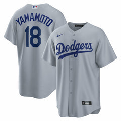 Yoshinobu Yamamoto Los Angeles Dodgers Road Replica Jersey - Gray | Nike