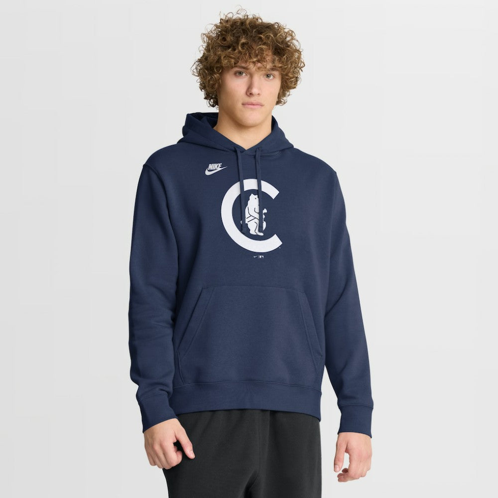 Chicago Cubs Cooperstown Collection Logo Club Hoodie - Navy | Nike