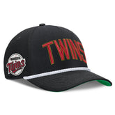 Minnesota Twins Cooperstown Collection Rise Adjustable Hat - Black | Nike