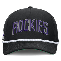 Colorado Rockies Cooperstown Collection Rise Adjustable Hat - Black | Nike