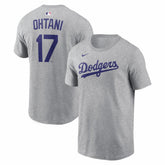 Shohei Ohtani Los Angeles Dodgers Name & Number T-Shirt - Heather Gray | Nike
