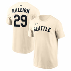 Cal Raleigh Seattle Mariners Name & Number T-Shirt - Natural | Nike