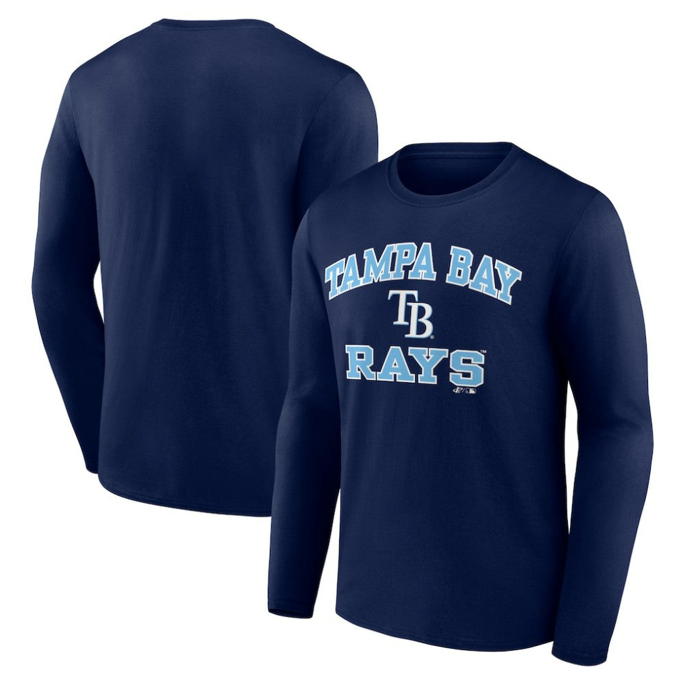 Tampa Bay Rays Logo Athletic Heart & Soul Long Sleeve T-Shirt - Navy