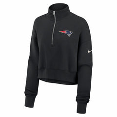 New England Patriots Women's Legacy Phoenix Fleece Cropped Half-Zip Sweatshirt - Black | Nike outlet