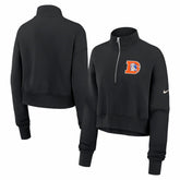 Denver Broncos Women's Legacy Phoenix Fleece Cropped Half-Zip Sweatshirt - Black | Nike outlet