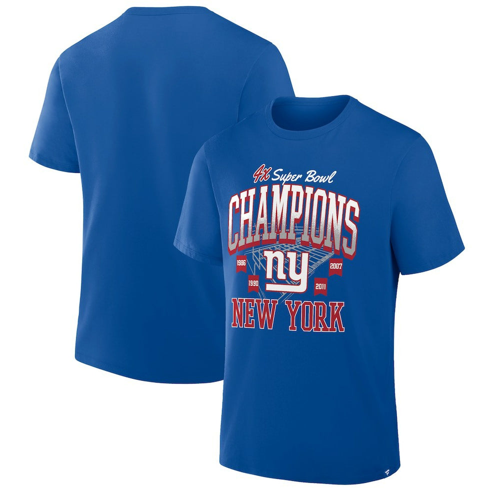 New York Giants 4x Super Bowl Champions T-Shirt - Royal for sale