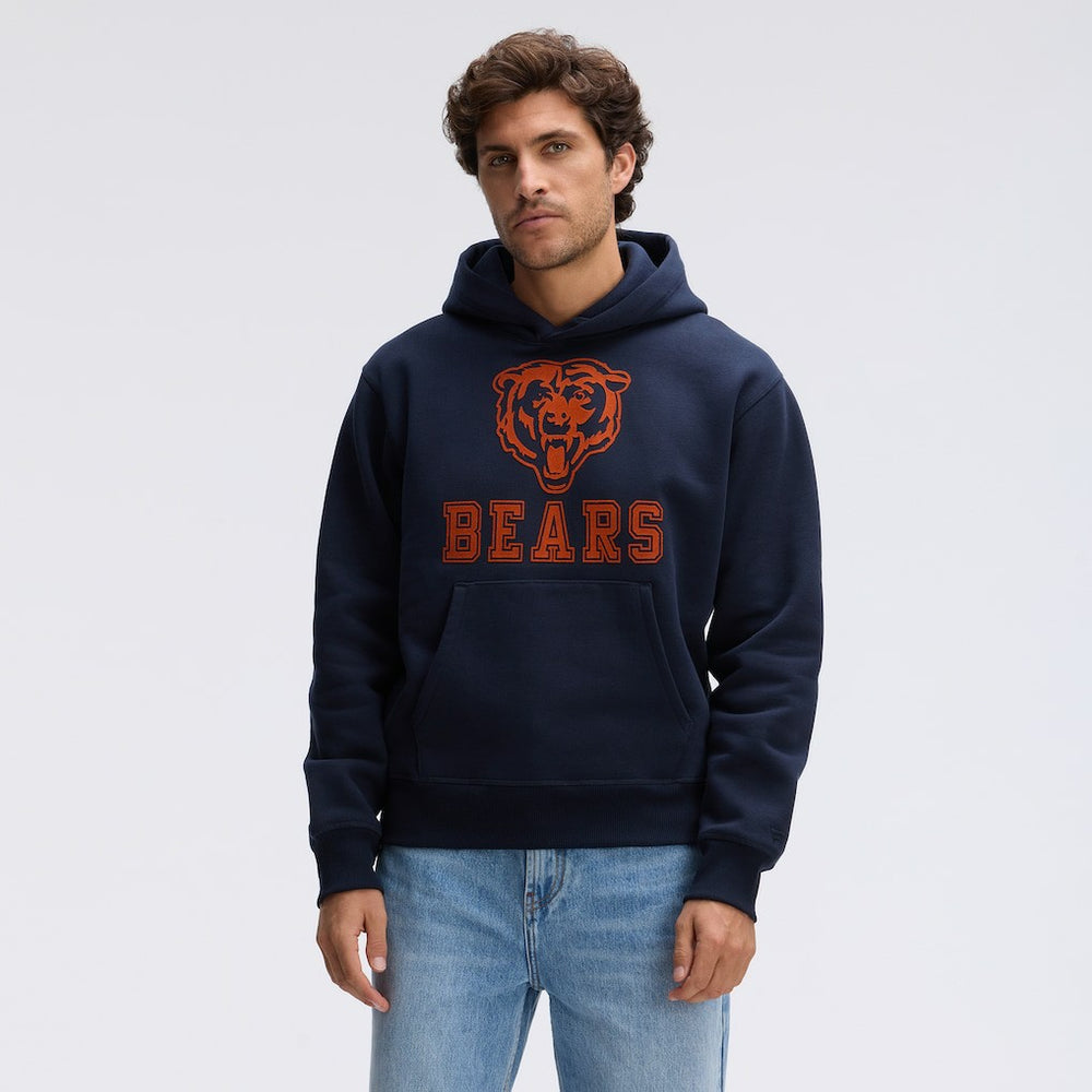 Chicago Bears IconicFleece Flocked Hoodie - Navy online