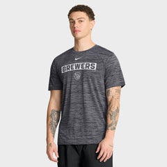 Milwaukee Brewers Velocity Dri-FIT T-Shirt - Black | Nike