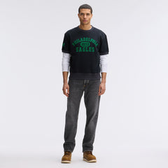 Philadelphia Eagles IconicFleece Short Sleeve Sweatshirt - Black cheap