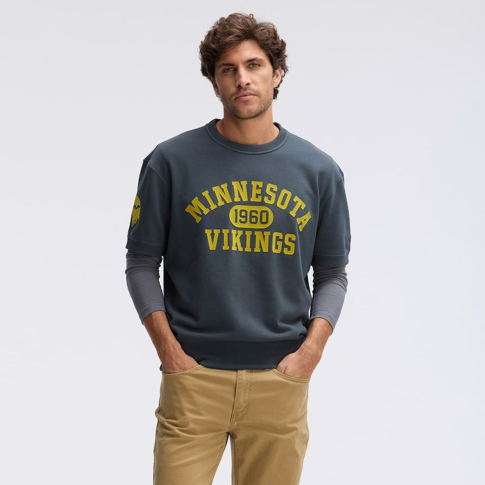 Minnesota Vikings IconicFleece Short Sleeve Sweatshirt - Charcoal cheap
