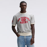 San Francisco 49ers IconicFleece Short Sleeve Sweatshirt - Heather Gray discount