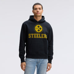 Pittsburgh Steelers IconicFleece Flocked Hoodie - Black discount
