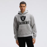 Las Vegas Raiders IconicFleece Flocked Hoodie - Heather Gray sale