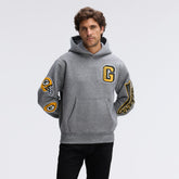 Green Bay Packers IconicFleece Letterman Hoodie - Athletic Heather Gray cheap