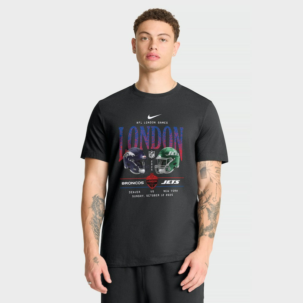 Denver Broncos vs. New York Jets International Games London 2025 T-Shirt - Black | Nike cheap