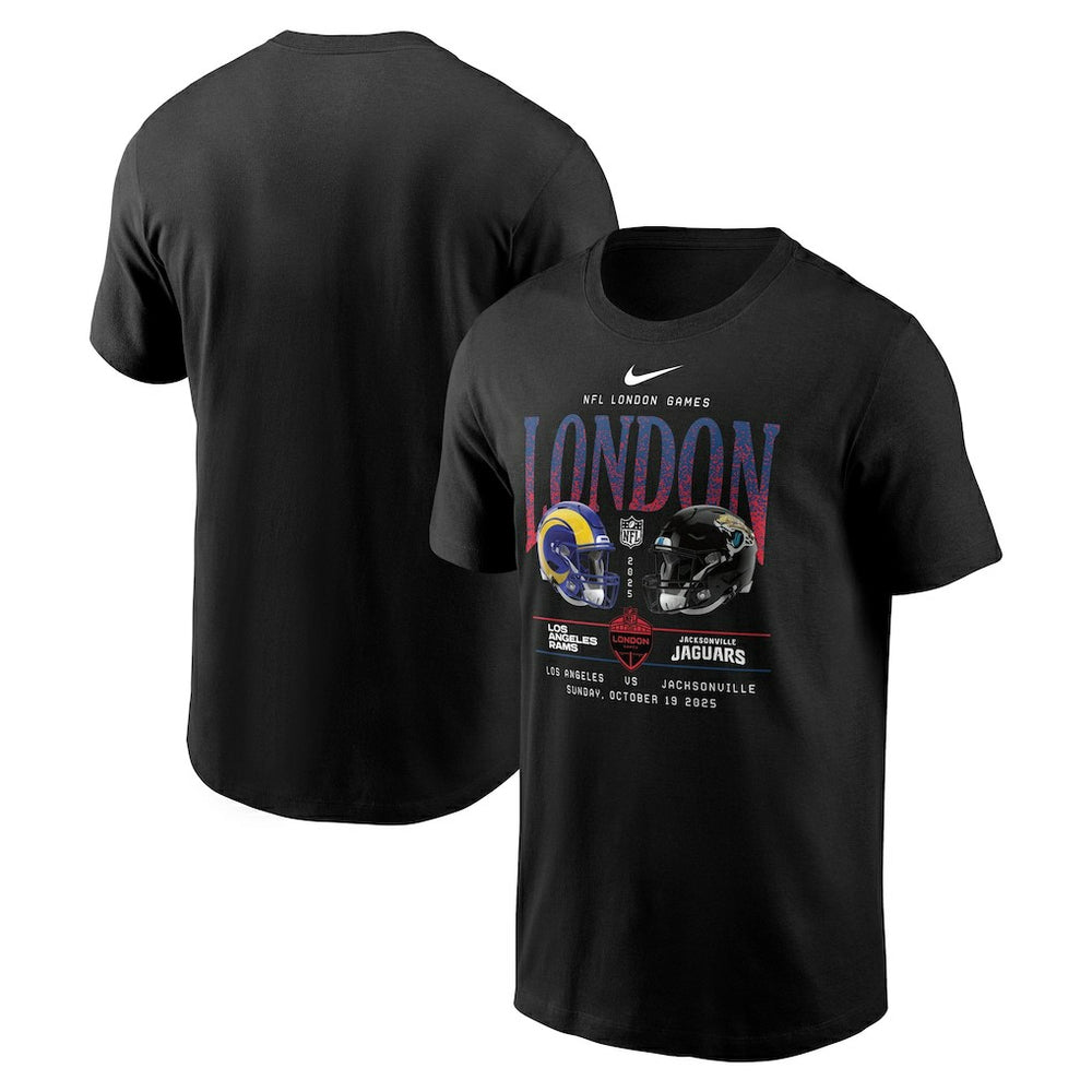 Los Angeles Rams vs. Jacksonville Jaguars International Games London 2025 T-Shirt - Black | Nike for sale