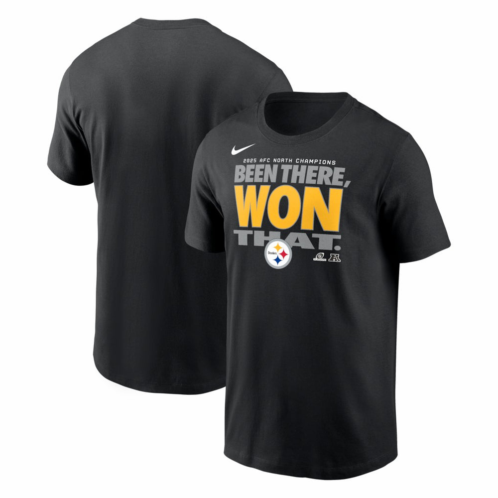Pittsburgh Steelers 2025 AFC North Division Champions Locker Room Trophy Collection T-Shirt - Black | Nike cheap
