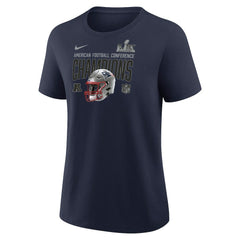 New England Patriots Women's 2025 AFC Champions Helmet T-Shirt - Navy | Nike online