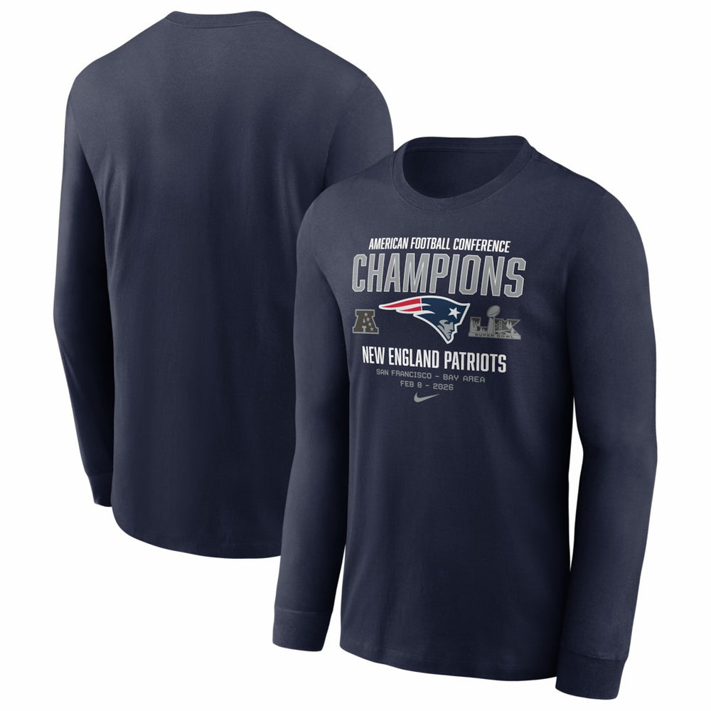 New England Patriots 2025 AFC Champions Team Nation Long Sleeve T-Shirt - Navy | Nike cheap