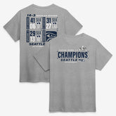 Seattle Seahawks Super Bowl LX Champions Counting Points Score T-Shirt - Steel on sale
