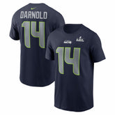 Sam Darnold Seattle Seahawks Super Bowl LX Patch Name & Number T-Shirt - College Navy | Nike on sale