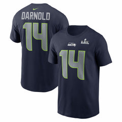 Sam Darnold Seattle Seahawks Super Bowl LX Patch Name & Number T-Shirt - College Navy | Nike on sale