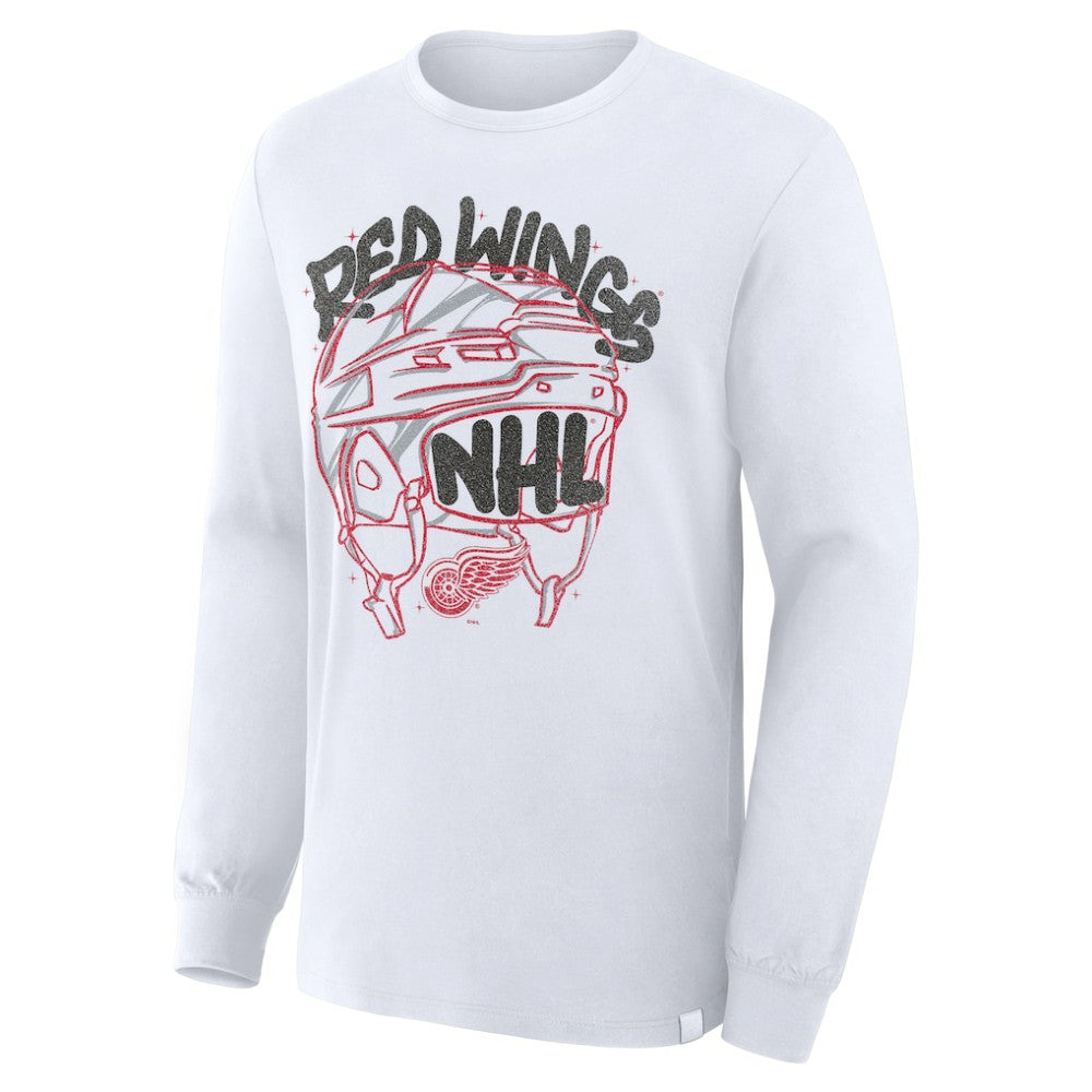 Detroit Red Wings Fanatics Star Helmet Legacy Long Sleeve T-Shirt White