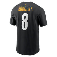 Aaron Rodgers Pittsburgh Steelers Name & Number T-Shirt - Black | Nike for sale