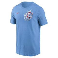 Chicago Cubs Alt Pinstripe T-Shirt - Light Blue | Nike