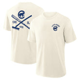 Chicago Cubs Nostalgia Stadium Slub T-Shirt - Cream