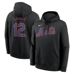 Francisco Lindor New York Mets Player Name & Number Club Pullover Hoodie - Black | Nike