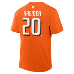 Chris Kreider Anaheim Ducks Fanatics Authentic Stack Name & Number T-Shirt Orange