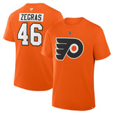 Trevor Zegras Philadelphia Flyers Fanatics Authentic Stack Name & Number T-Shirt Orange