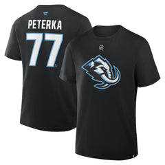 JJ Peterka Utah Mammoth Fanatics Authentic Stack Name & Number T-Shirt Black
