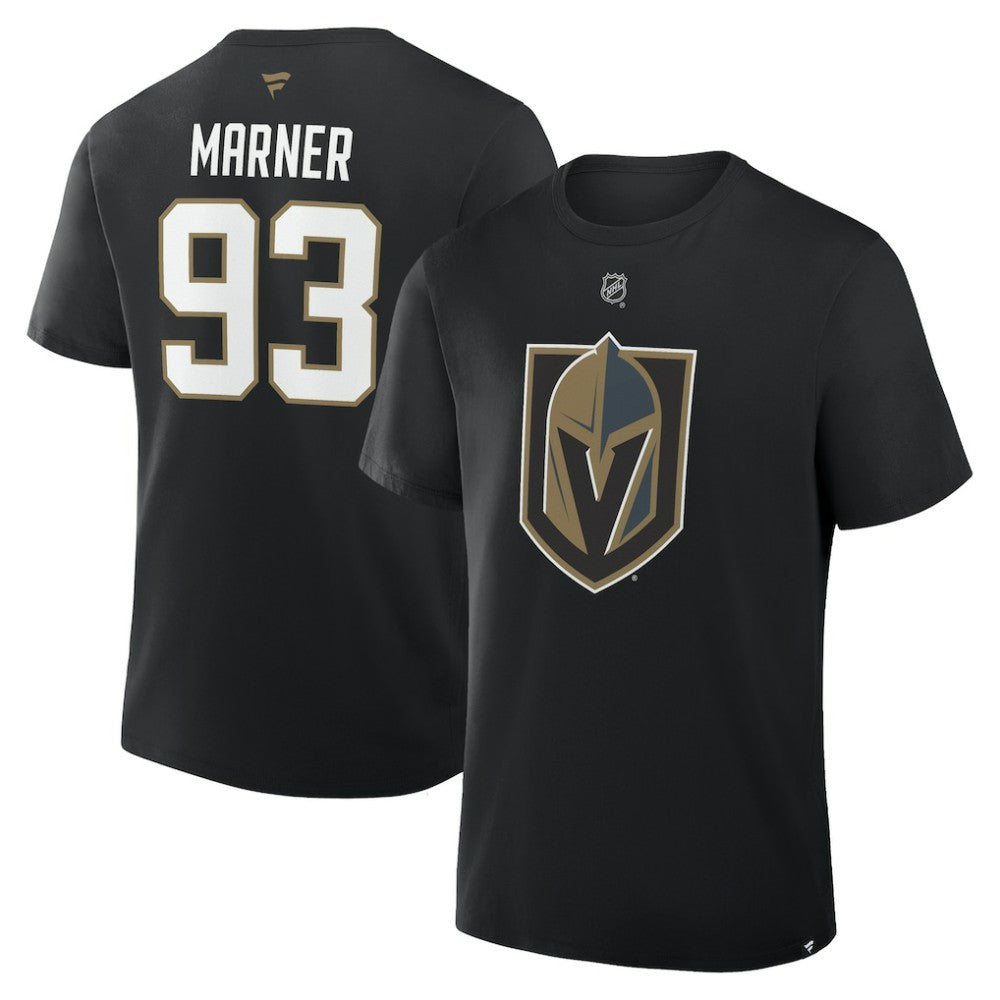 Mitch Marner Vegas Golden Knights Fanatics Authentic Stack Name & Number T-Shirt Black