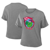 Philadelphia Phillies Women's Tribute IYKYK Tri-Blend Boxy T-Shirt - Heather Gray