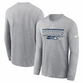 Seattle Seahawks 2025 NFC Champions Locker Room Trophy Collection Long Sleeve T-Shirt - Heather Gray | Nike online