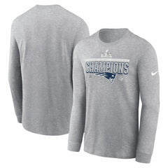 New England Patriots 2025 AFC Champions Locker Room Trophy Collection Long Sleeve T-Shirt - Heather Gray | Nike outlet
