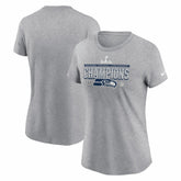 Seattle Seahawks Women's 2025 NFC Champions Locker Room Trophy Collection T-Shirt - Heather Gray | Nike outlet