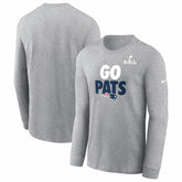 New England Patriots Super Bowl LX Fast As Fast Gets Long Sleeve T-Shirt - Heather Gray | Nike for sale
